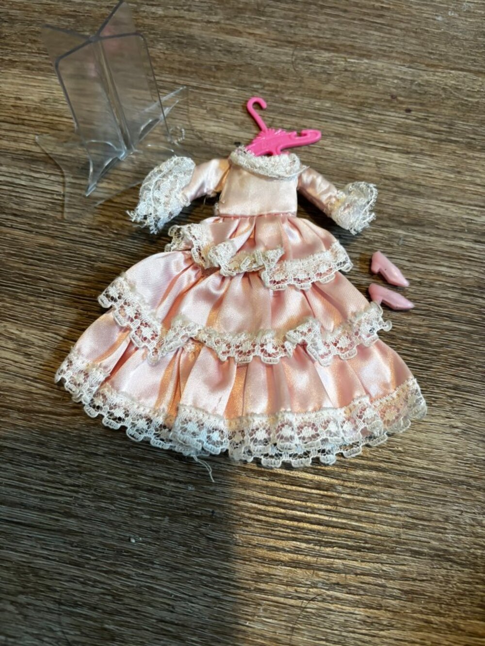 Topper Dawn doll clothes Cindi Joy 1226 pink dress w/lace